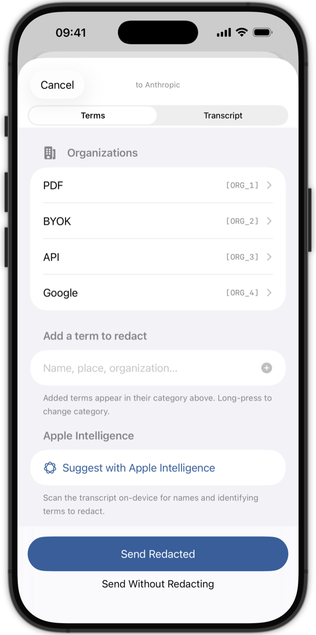 On-device anonymization review on iPhone