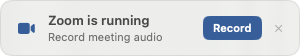 Thoth meeting detection nudge showing Zoom is running